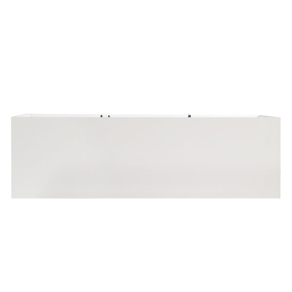 English Elm Vibe Haus Media Console with Geometric Doors Solid Pine Legs Fits Tvs up to 65 In White N893S000014K