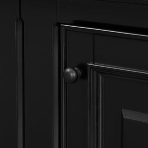 English Elm Vibe Haus Tall Farmhouse Entertainment Center with Hutch Open Shelving for Living Room Black N893S000025B