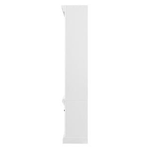 English Elm Vibe Haus Tall Farmhouse Entertainment Center with Hutch Open Shelving for Living Room White N893S000025K