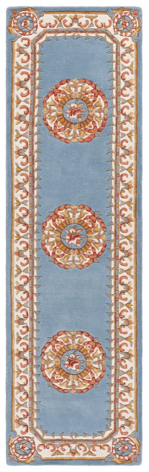 Safavieh Naples Hand-tufted Area Rug - Timeless Light Blue And Ivory Medallion Design For Elegant Spaces Light Blue ,Ivory 80% Wool 10% Cotton Na901j-3