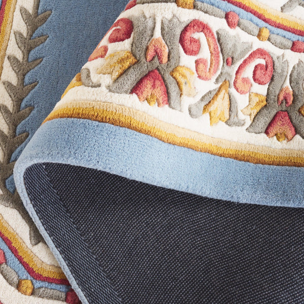 Safavieh Naples Hand-tufted Area Rug - Timeless Light Blue And Ivory Medallion Design For Elegant Spaces Light Blue ,Ivory 80% Wool 10% Cotton Na901j-3