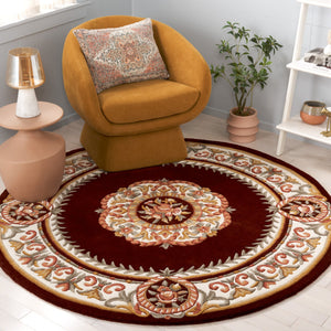 Safavieh Naples Hand-tufted Area Rug - Timeless Light Blue And Ivory Medallion Design For Elegant Spaces Red ,Ivory 80% Wool 10% Cotton Na901q-5