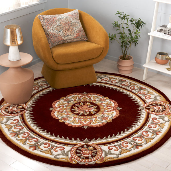 Safavieh Naples Hand-tufted Area Rug - Timeless Light Blue And Ivory Medallion Design For Elegant Spaces Red ,Ivory 80% Wool 10% Cotton Na901q-5