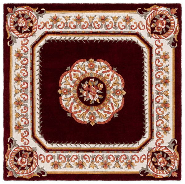 Safavieh Naples Hand-tufted Area Rug - Timeless Light Blue And Ivory Medallion Design For Elegant Spaces Red ,Ivory 80% Wool 10% Cotton Na901q-5