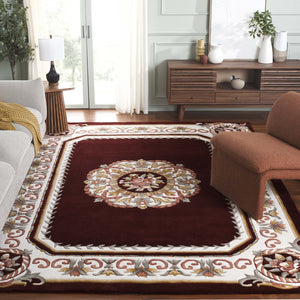 Safavieh Naples Hand-tufted Area Rug - Timeless Light Blue And Ivory Medallion Design For Elegant Spaces Red ,Ivory 80% Wool 10% Cotton Na901q-5