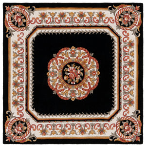 Safavieh Naples Hand-tufted Area Rug - Timeless Light Blue And Ivory Medallion Design For Elegant Spaces Black ,Ivory 80% Wool 10% Cotton Na901z-4