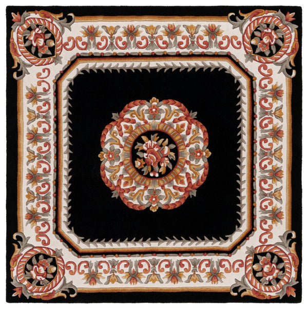 Safavieh Naples Hand-tufted Area Rug - Timeless Light Blue And Ivory Medallion Design For Elegant Spaces Black ,Ivory 80% Wool 10% Cotton Na901z-4