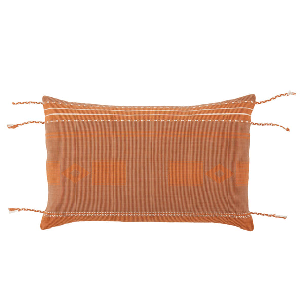 Jaipur Living Vibe by Jaipur Living Bhodi Cotton Lumbar Pillow Cover with Tassel Trim Boho Tribal PLC102466