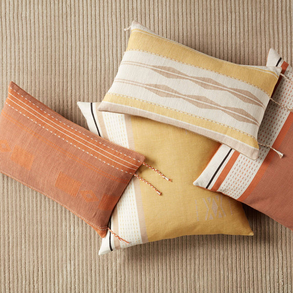 Jaipur Living Vibe by Jaipur Living Bhodi Cotton Lumbar Pillow Tassel Trim Tribal Boho Accent Poly Fill PLW103754