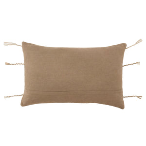 Jaipur Living Vibe Cotton Lumbar Pillow Cover with Tribal Motifs Tassels and Earthy Boho Appeal PLC102467