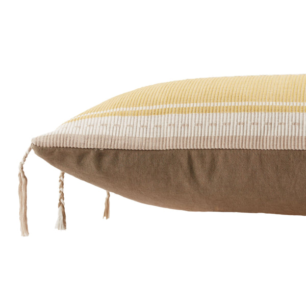 Jaipur Living Vibe by Jaipur Living Mahalia Cotton Lumbar Pillow Tribal Geometric Tassel Trim Boho Poly Fill PLW103755