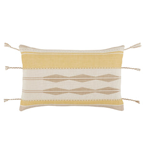 Jaipur Living Vibe by Jaipur Living Mahalia Cotton Lumbar Pillow Tribal Geometric Tassel Trim Boho Poly Fill PLW103755