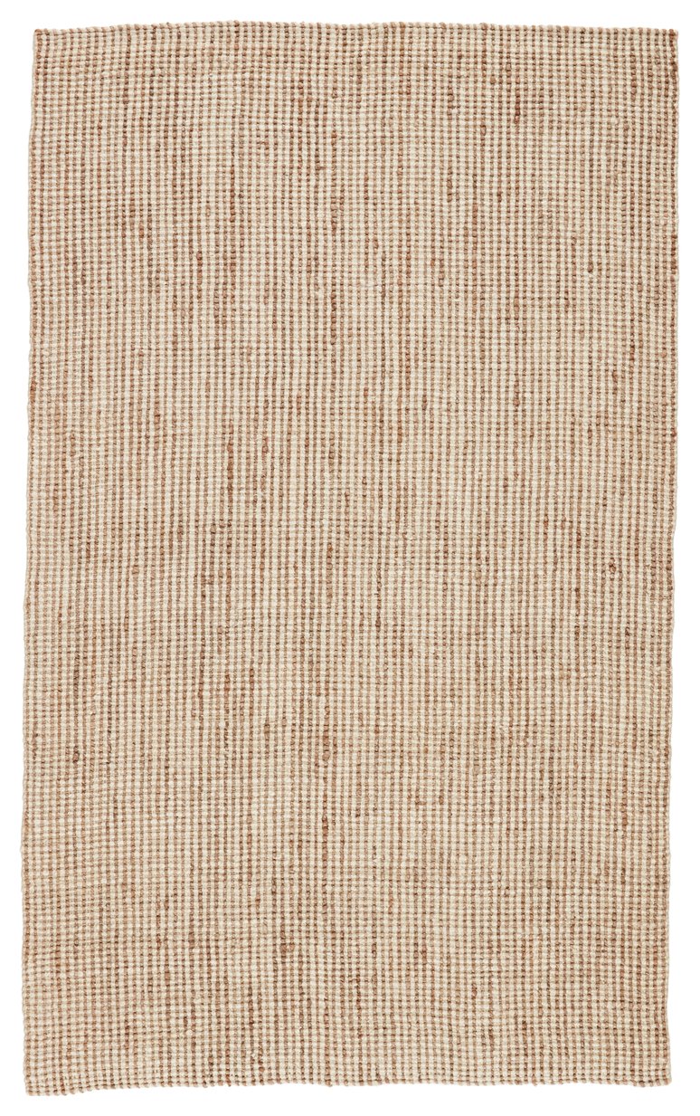 Jaipur Living Naturals Lucia Mayen Nal07 Handwoven Handmade 100% Jute Solids Solid Indoor Rug Tan, White 100% Jute Rug137156