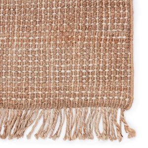 Jaipur Living Jaipur Living Handwoven Jute Area Rug Chunky Weave Knotted Fringe Neutral Ivory Beige RUG149574
