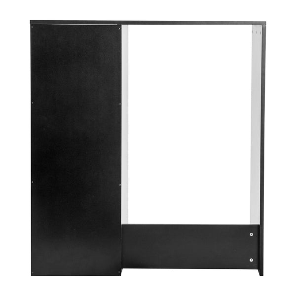 English Elm Lotus Mini Fridge Organizer Station with Double Cubbies for Efficient Space-Saving Storage Solutions Black NAN-17300-BK-GG