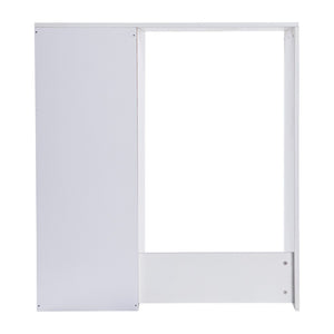 English Elm Lotus Mini Fridge Organizer Station with Double Cubbies for Efficient Space-Saving Storage Solutions White NAN-17300-WH-GG