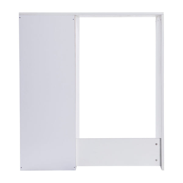 English Elm Lotus Mini Fridge Organizer Station with Double Cubbies for Efficient Space-Saving Storage Solutions White NAN-17300-WH-GG