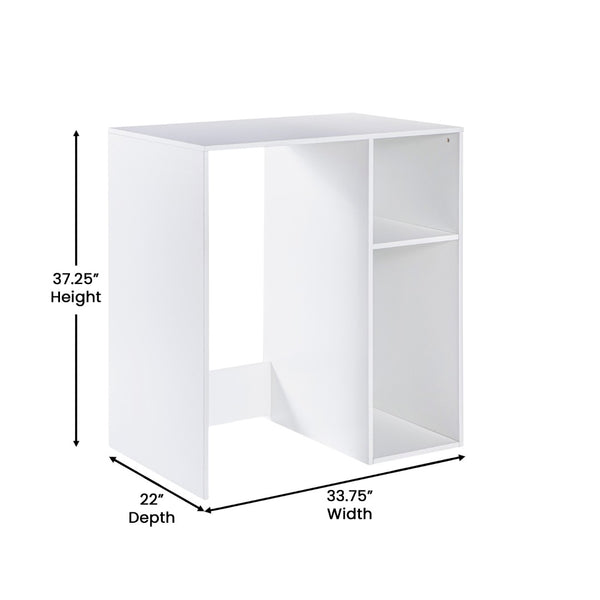 English Elm Lotus Mini Fridge Organizer Station with Double Cubbies for Efficient Space-Saving Storage Solutions White NAN-17300-WH-GG