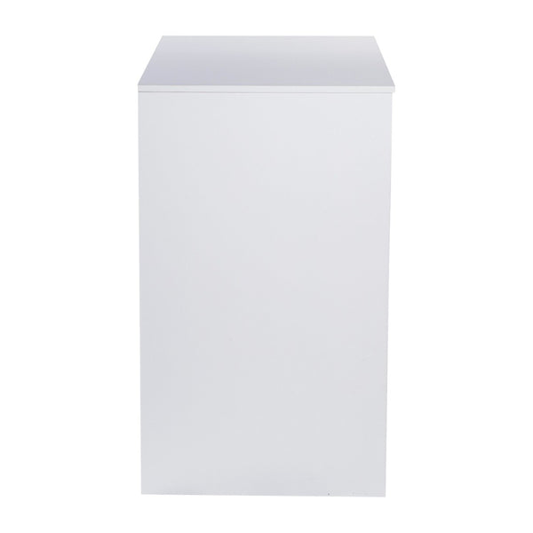 English Elm Lotus Mini Fridge Organizer Station with Double Cubbies for Efficient Space-Saving Storage Solutions White NAN-17300-WH-GG