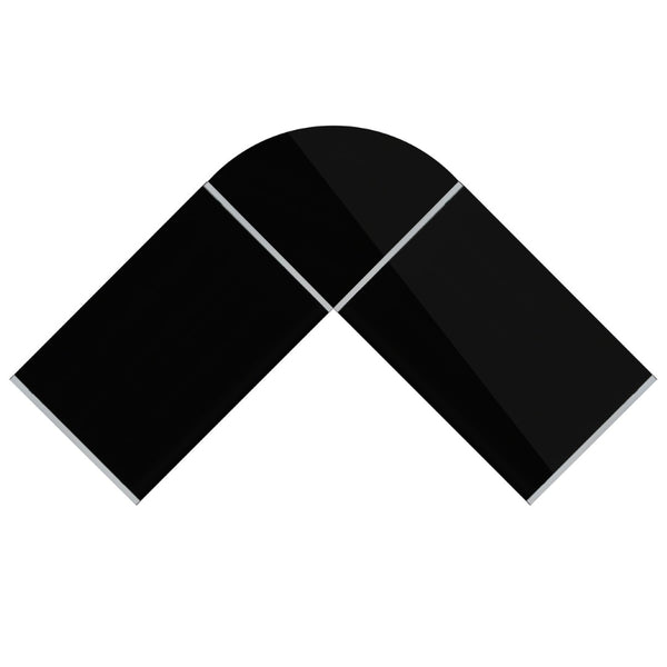 English Elm Ginny L-Shaped Corner Desk for Home Office & Gaming, Stylish Glass Surface, Easy Assembly, Modern Design Black Top/Silver Frame NAN-CD-22181-BK-GG