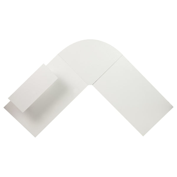 English Elm Ginny L-Shaped Desk: Stylish Space-Saving Corner Workstation for Home Office & Gaming Setup White Top/Black Frame NAN-CD-22181-WH-BK-GG