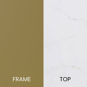 English Elm Hampstead Collection 3-Piece Coffee and End Table Set - Modern Elegance with Durable Design White Marble Top/Brushed Gold Frame NAN-CEK-1787-MRBL-GG