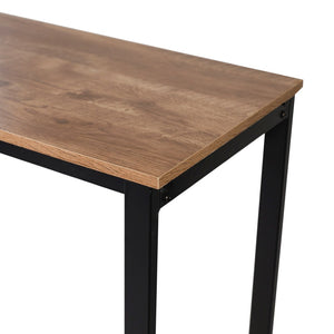 English Elm Jura Modern Bar and Wine Table with Slanted Shelves for Bottles & Stemware Storage, Stylish Design Light Brown Top/Black Frame NAN-F-HY-B23102-BLKBRN-GG