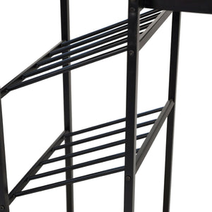 English Elm Jura Modern Bar and Wine Table with Slanted Shelves for Bottles & Stemware Storage, Stylish Design Walnut Top/Black Frame NAN-F-HY-B23102-BLKWLN-GG