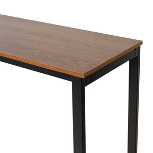 English Elm Jura Modern Bar and Wine Table with Slanted Shelves for Bottles & Stemware Storage, Stylish Design Walnut Top/Black Frame NAN-F-HY-B23102-BLKWLN-GG