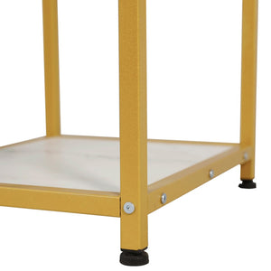 English Elm Jura Modern Bar and Wine Table with Slanted Shelves for Bottles & Stemware Storage, Stylish Design Marble Top/Gold Frame NAN-F-HY-B23102-GLDMRBL-GG