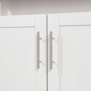 English Elm Mayfield 40" Classic Buffet and Sideboard with Stylish Storage and Elegant Display Options for Home Walnut Top/White Frame NAN-F-HY-B23108-WHWAL-GG