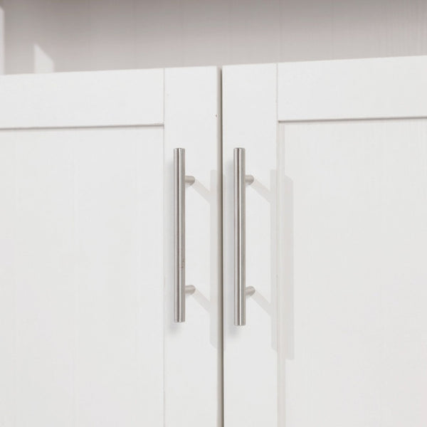 English Elm Mayfield 40" Classic Buffet and Sideboard with Stylish Storage and Elegant Display Options for Home Walnut Top/White Frame NAN-F-HY-B23108-WHWAL-GG