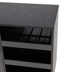 English Elm Elmont Classic Bar and Sideboard with Shaker-Inspired Design, Stemware Storage, and Bottle Display Black NAN-F-HY-B23113-BLK-GG