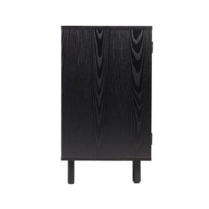 English Elm Elmont Classic Bar and Sideboard with Shaker-Inspired Design, Stemware Storage, and Bottle Display Black NAN-F-HY-B23113-BLK-GG