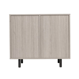 English Elm Elmont Classic Bar and Sideboard with Shaker-Inspired Design, Stemware Storage, and Bottle Display Gray NAN-F-HY-B23113-GRY-GG