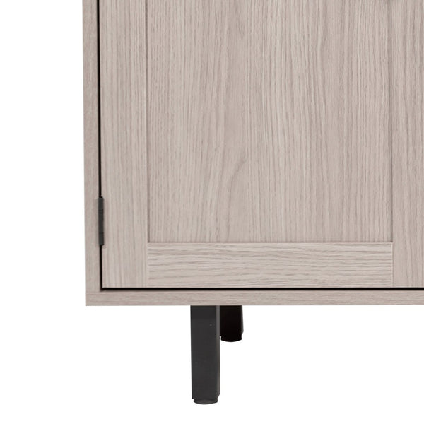 English Elm Elmont Classic Bar and Sideboard with Shaker-Inspired Design, Stemware Storage, and Bottle Display Gray NAN-F-HY-B23113-GRY-GG