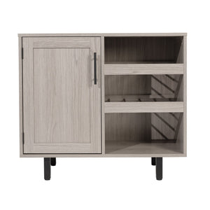 English Elm Elmont Classic Bar and Sideboard with Shaker-Inspired Design, Stemware Storage, and Bottle Display Gray NAN-F-HY-B23113-GRY-GG