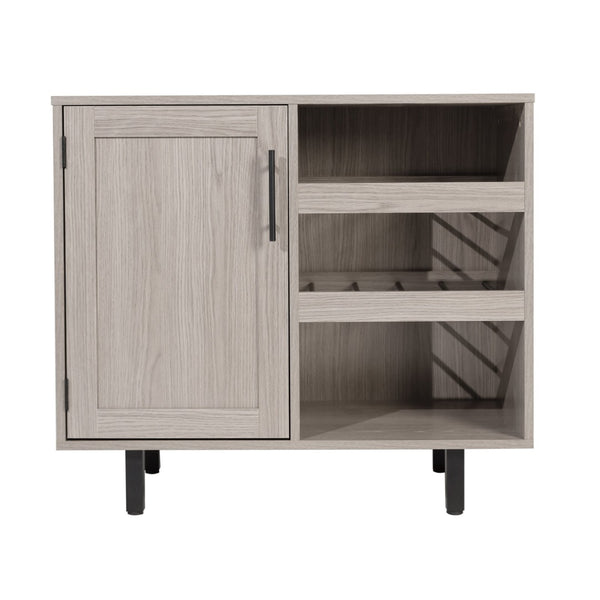 English Elm Elmont Classic Bar and Sideboard with Shaker-Inspired Design, Stemware Storage, and Bottle Display Gray NAN-F-HY-B23113-GRY-GG
