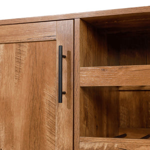 English Elm Elmont Classic Bar and Sideboard with Shaker-Inspired Design, Stemware Storage, and Bottle Display Light Brown NAN-F-HY-B23113-LTBRN-GG