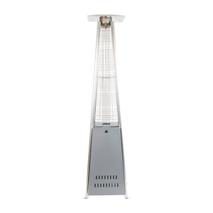 English Elm Sol Patio Outdoor Heater - 42,000 BTU Pyramid Propane Heater for Residential & Commercial Use Silver 90" High NAN-FSDC-01-SL-GG