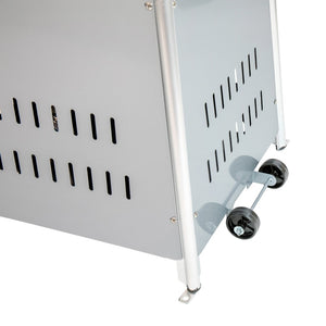 English Elm Sol Patio Outdoor Heater - 42,000 BTU Pyramid Propane Heater for Residential & Commercial Use Silver 90" High NAN-FSDC-01-SL-GG