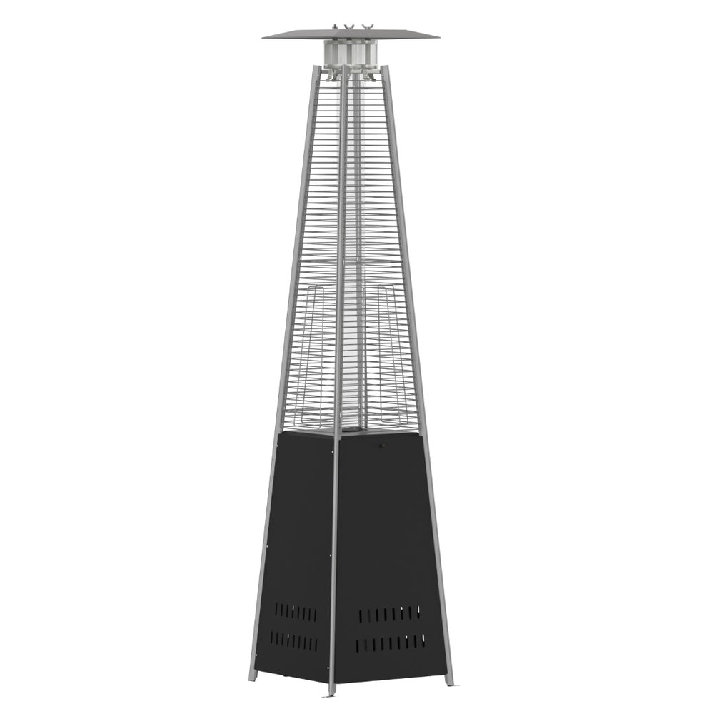 English Elm Sol Patio Outdoor Heater - 42,000 BTU Pyramid Propane Heater for Residential & Commercial Use Black 90" High NAN-FSDC-02-BK-GG