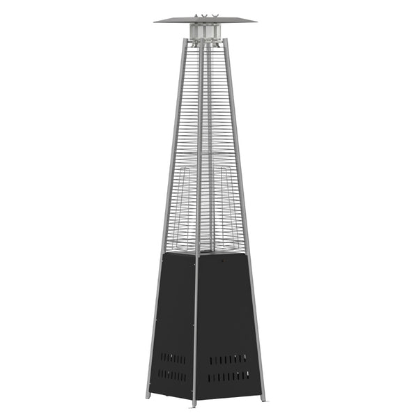English Elm Sol Patio Outdoor Heater - 42,000 BTU Pyramid Propane Heater for Residential & Commercial Use Black 90" High NAN-FSDC-02-BK-GG