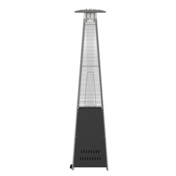 English Elm Sol Patio Outdoor Heater - 42,000 BTU Pyramid Propane Heater for Residential & Commercial Use Black 90" High NAN-FSDC-02-BK-GG