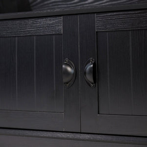 English Elm Fraser 40" Wide Hall Tree with Storage Bench, Coat Rack, and Upper Cubbies for Organized Entryway Black NAN-FY-HY-HT04-BLK-GG