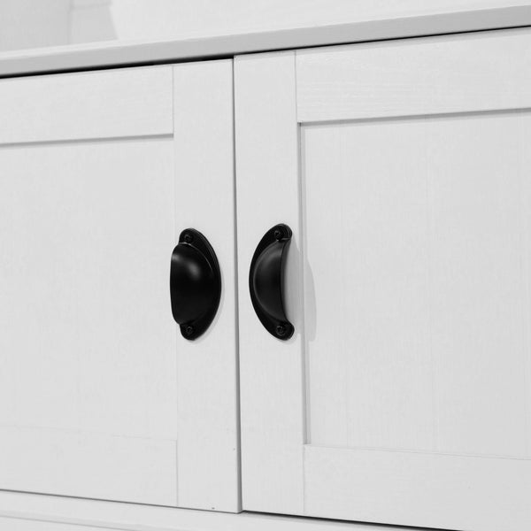 English Elm Fraser 40" Wide Hall Tree with Storage Bench, Coat Rack, and Upper Cubbies for Organized Entryway White NAN-FY-HY-HT04-WHT-GG