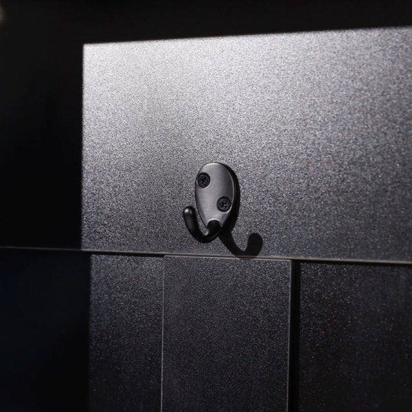 English Elm Paisley 31.5" Wide Hall Tree with Bench, Hooks, and Adjustable Cubbies for Stylish Entryway Storage Walnut Seat/Black Frame NAN-FY-HY-HT06-BLKWNT-GG