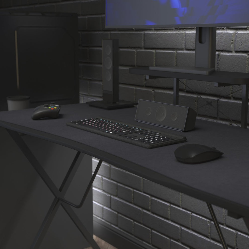 English Elm Mallot Black Mega Size Gaming Mouse Pad - Anti-Slip Base, Micro-Weave, Custom Cutouts & Wire Management NAN-GM1031-BK-GG