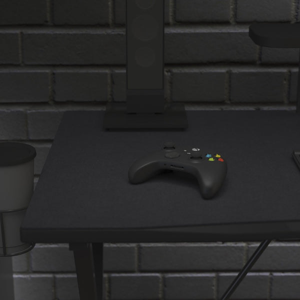 English Elm Mallot Black Mega Size Gaming Mouse Pad - Anti-Slip Base, Micro-Weave, Custom Cutouts & Wire Management NAN-GM1031-BK-GG