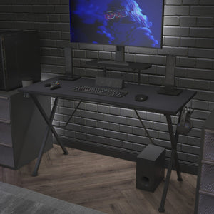 English Elm Mallot Black Mega Size Gaming Mouse Pad - Anti-Slip Base, Micro-Weave, Custom Cutouts & Wire Management NAN-GM1031-BK-GG